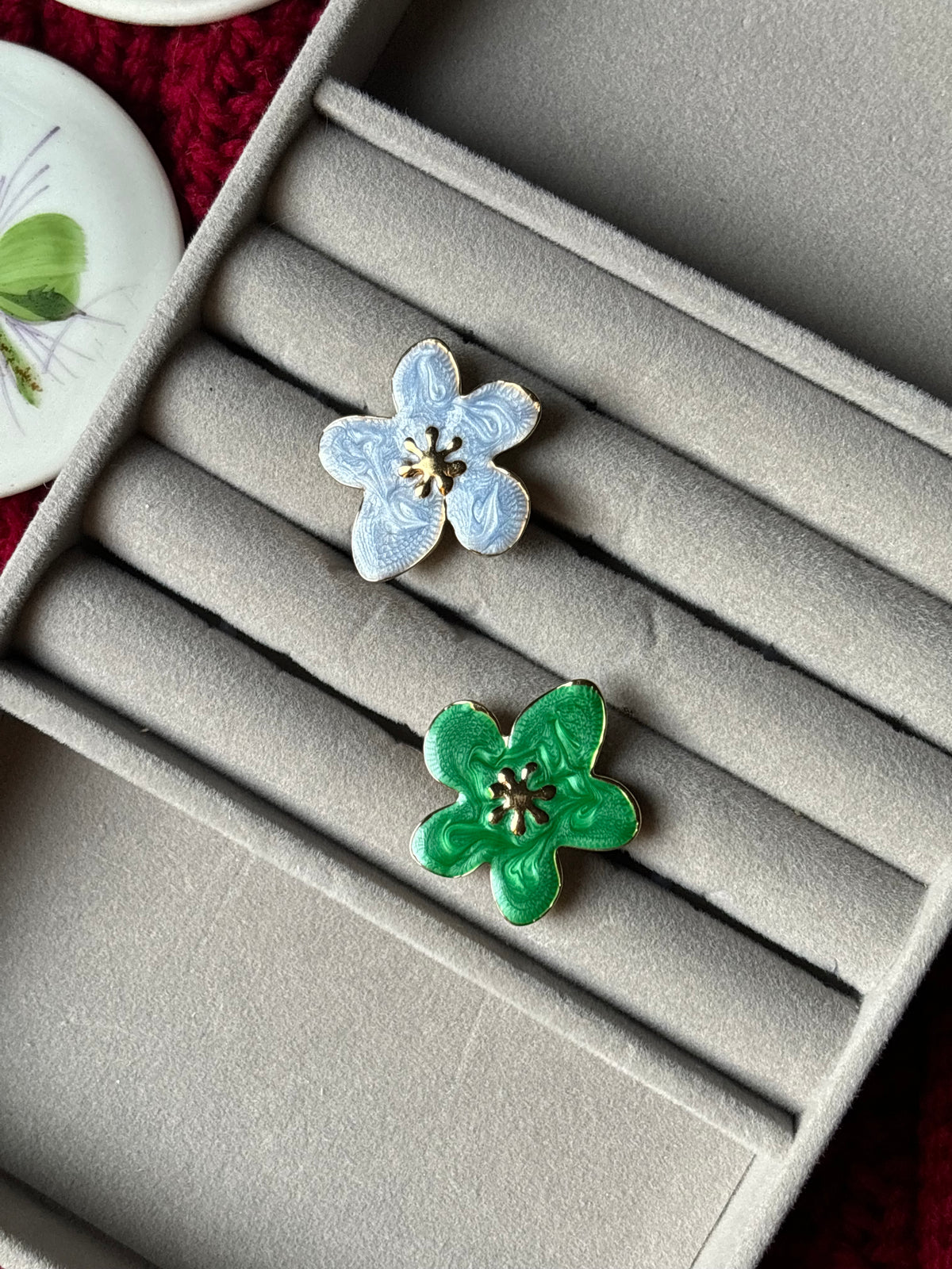 Floral stainless steel adjustable ring