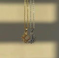 Sun & moon bff zircon necklace