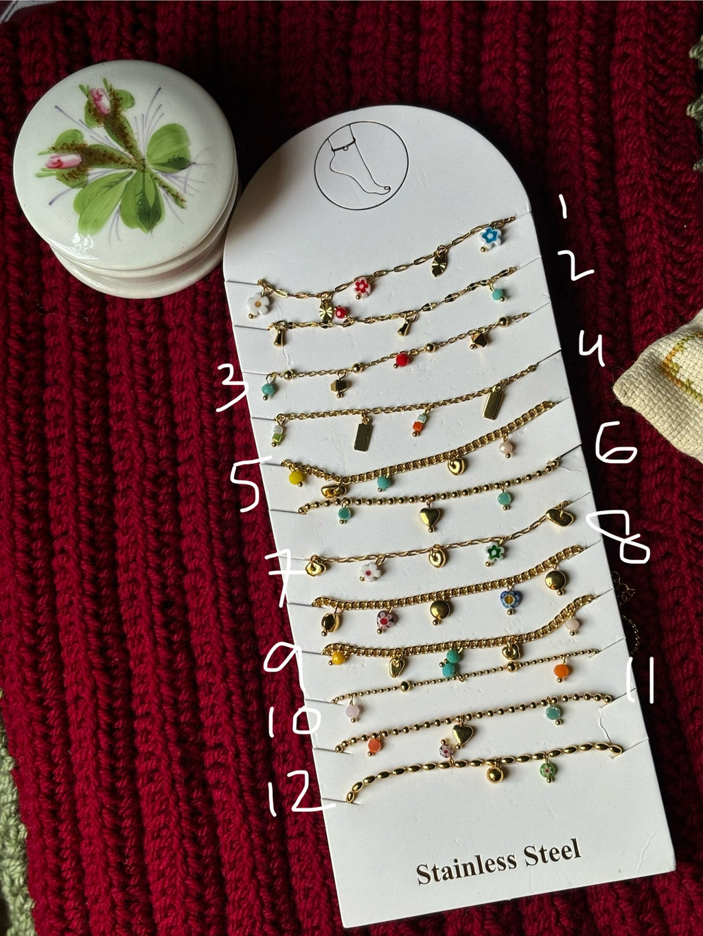 Stainless steel anklet