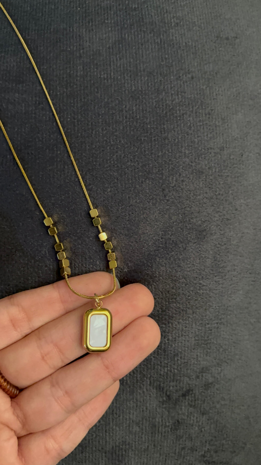 white marble rectangle Pendant