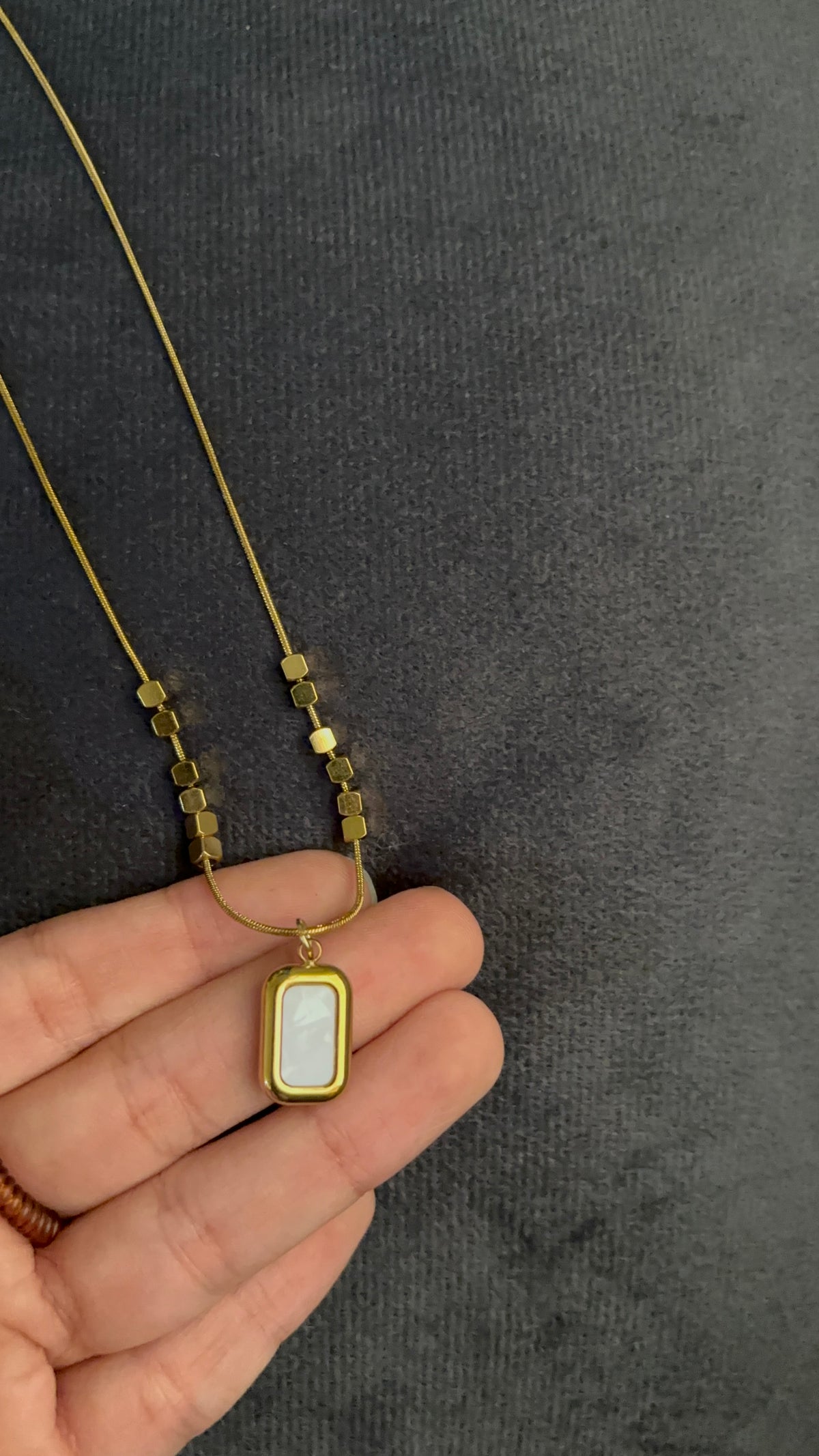 white marble rectangle Pendant