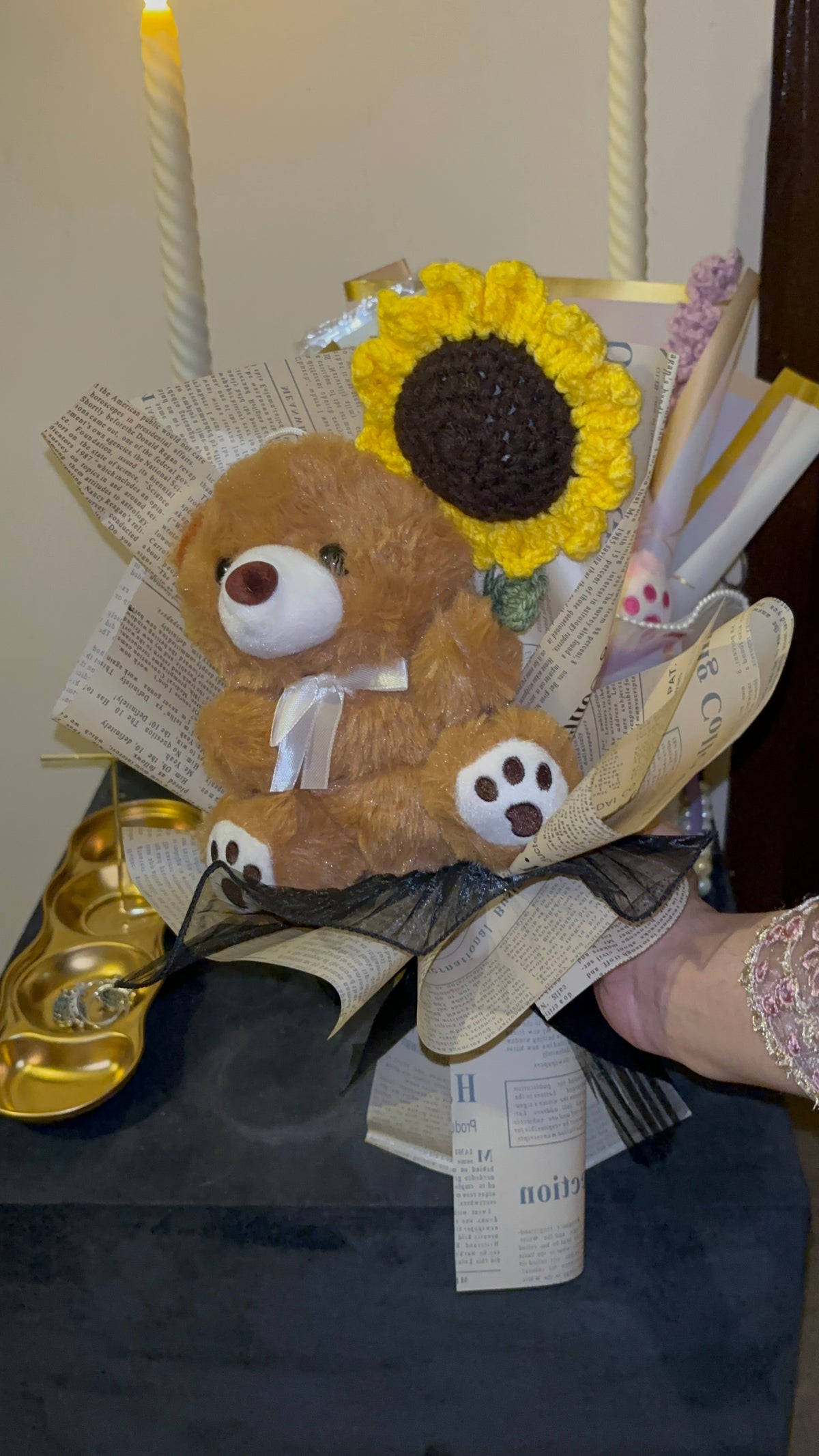 Brown teddy bouquet