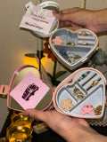 Heart shaped jewellery gift box with the cutest cards