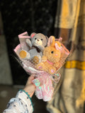 Bear and bunny in a bouquet🧸🐰(free mini card)
