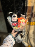 Mickey and lion bouquet ( plushies used have a keyring attached)