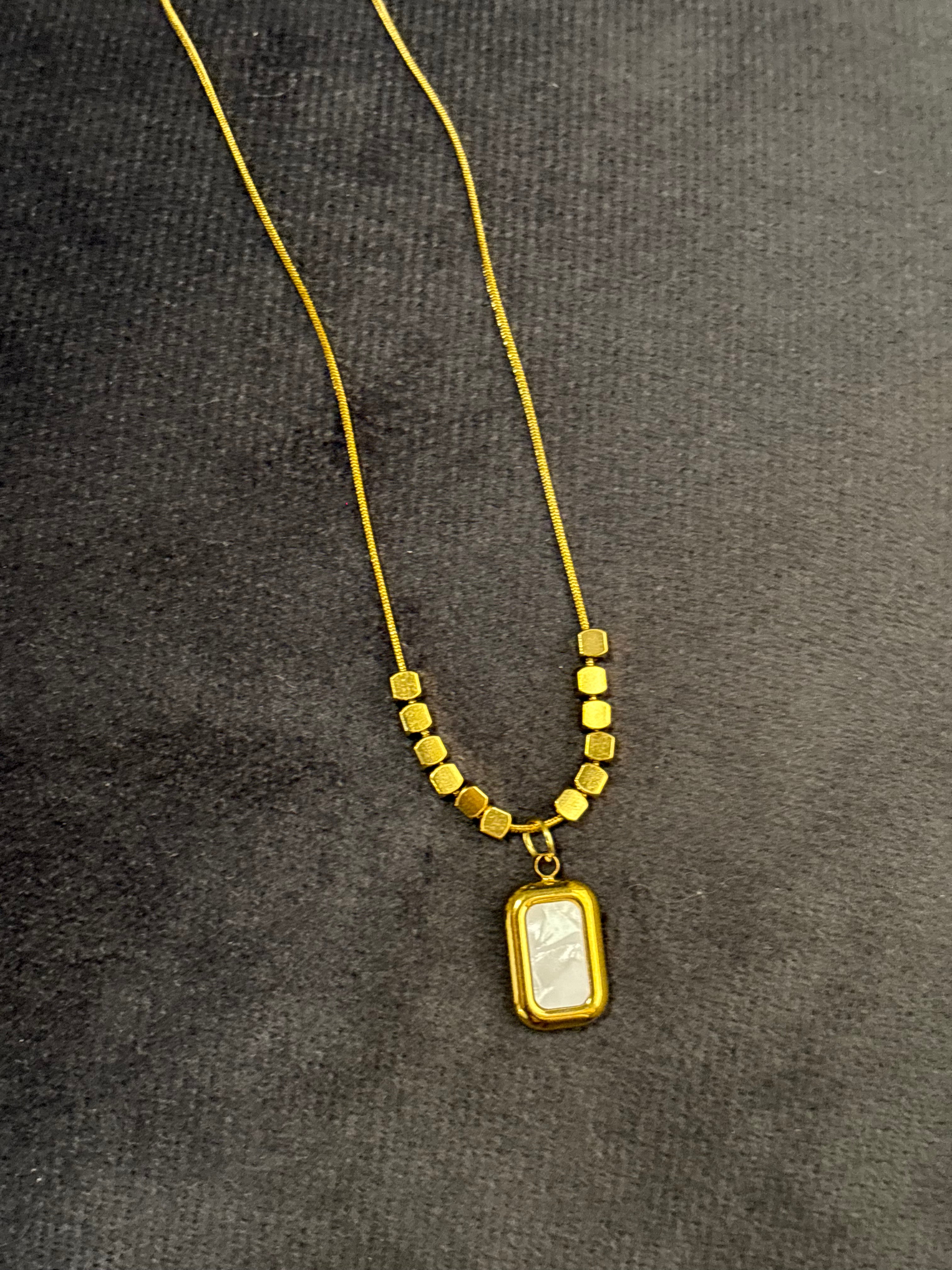 white marble rectangle Pendant
