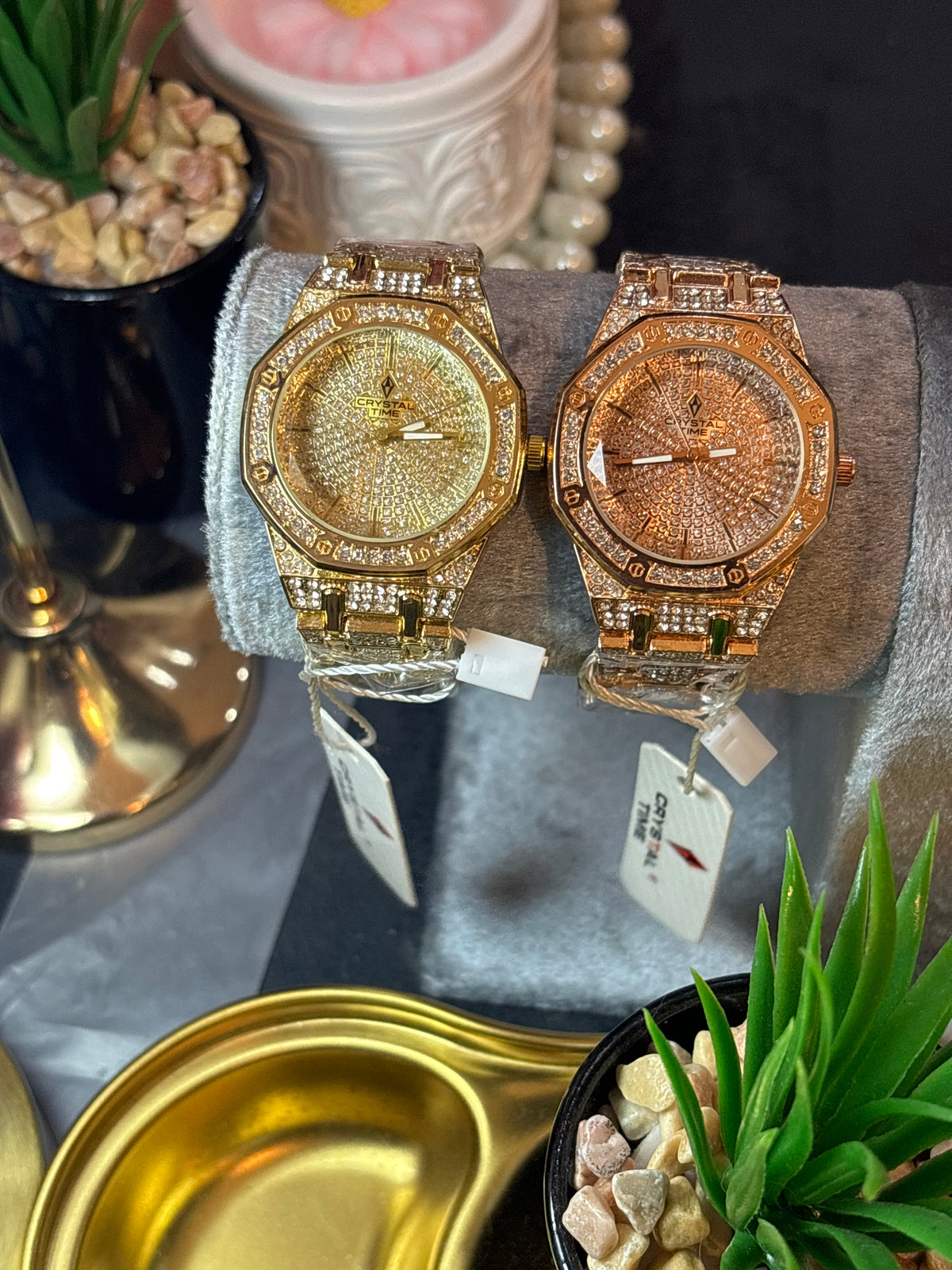 “crystal time” stone watch