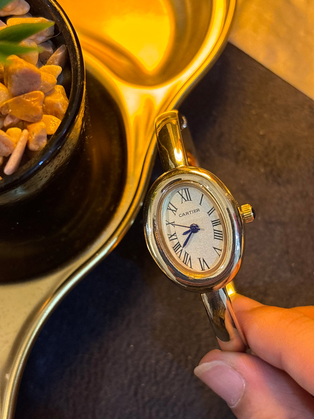 Classic stainless steel  bangle watch