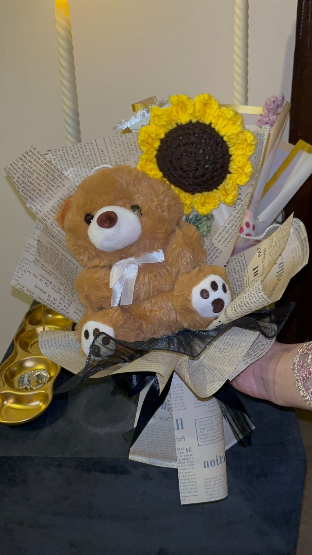 Brown teddy bouquet